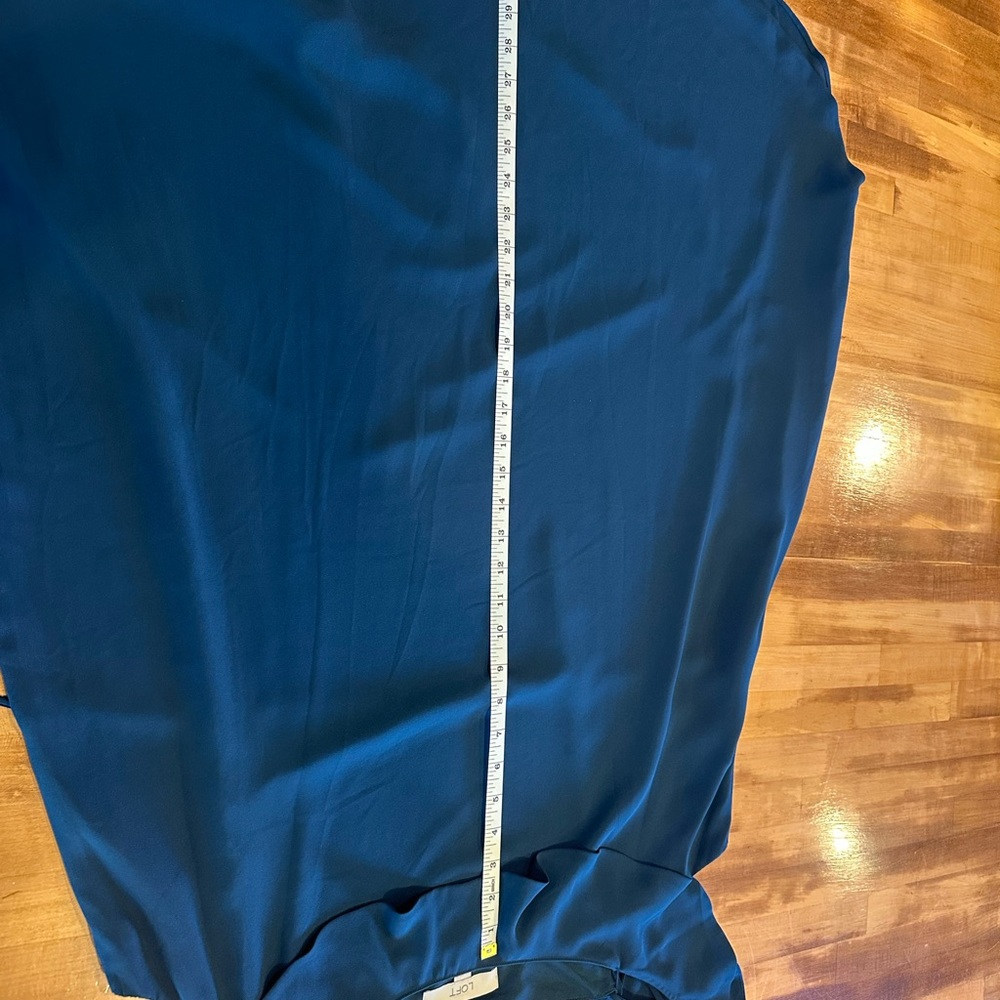 LOFT Blue Midi Dress with Ruffle Detail - Picture 12 of 12